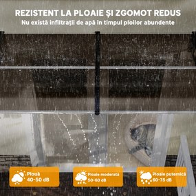 Streasina de exterior Outsunny 200x96cm din policarbonat si aluminiu, protectie pentru ferestre si usi, maro | Aosom RO
