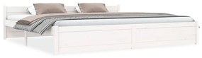 815065 vidaXL Cadru de pat, alb, 200x200 cm, lemn masiv