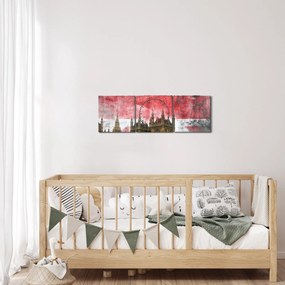 Tablou - Londra (cu ceas) (90x30 cm)
