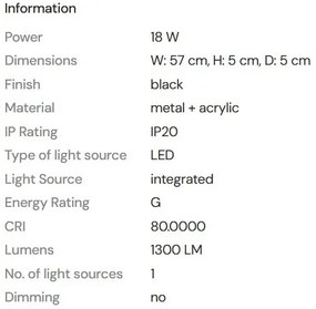 Plafoniera LED moderna Linear neagra 18w