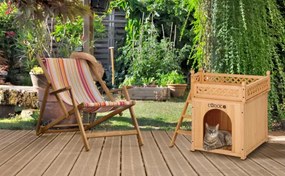 Deuba Casuta pentru pisici cu balcon 53x54x64 cm