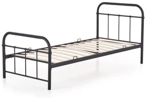 Pat de o persoană 90 cm Lashell 90 (fără saltea) (negru). 1039454