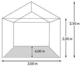 Deuba Sala petreceri Rimini 3x6 m - pereti laterali + ferestre arcuite - alb