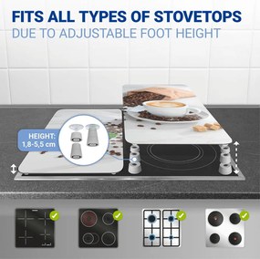 Protecții de aragaz 2 buc. din sticlă temperată 52x30 cm Café Aromatica – Maximex