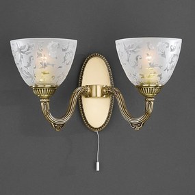 Aplica de perete din alama 2 brate design italian 6252