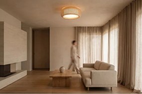 Plafonieră STRIPES, 2x E27/40W/230V, Ø55 cm, crem/alb