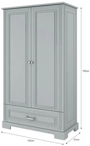 Dulap elegant Ines gri H193 cm