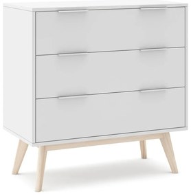 Comodă albă joasă 80x83 cm Campus – Marckeric