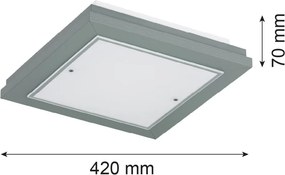 Plafoniera din lemn si sticla TABOR 42x42cm, night sage