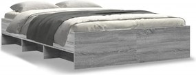 vidaXL Cadru de pat, gri sonoma, 140x200 cm, lemn prelucrat