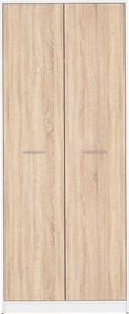 Dulap NEPO PLUS, stejar sonoma/alb, PAL, cu 2 usi, 80x55x197 cm