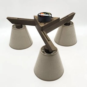 Brilagi - Lustră aplicată LED ANTHONY 3xE14/40W/230V stejar-nuc/bej