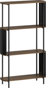 HOMCOM Raft cu 4 niveluri, raft independent cu design curbat, raft industrial pentru cărți, aspect lemn maro | Aosom Romania