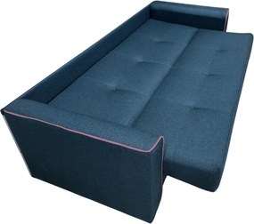 Canapea VERA extensibila, 3 locuri, lada de depozitare, stofa bleumarin + mov, 225x90x90 Bleumarin + Mov, Stofa