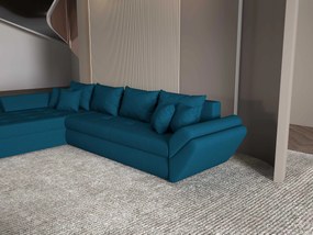 Colțar extensibil dumonde cu ladă de depozitare si sezut confortabil din spuma high-density, Loana XL Enjoy Petrol 335x185 cm