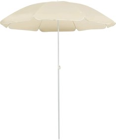 vidaXL Umbrelă de soare de grădină, stâlp din oțel, nisipiu, 180 cm