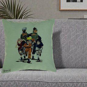 Perna Personalizata Naruto Echipa 7 Kakashi Sensei, 40x40 cm, Verde, Husa Detasabila, Perna Inclusa, BEKZ®