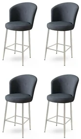 Set de scaune de bar Alte Anthracite și Crom, 4buc., 4 buc