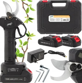Foarfece de crengi fără fir 30 mm - două baterii, încărcător, geantă de transport