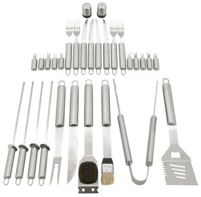 Trusă cu ustensile din oțel inoxidabil pentru grătar 30 buc.