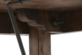 Masă dining pliabilă din lemn reciclat, 182x90x76 cm, finisaj rustic natur, „Mercado"