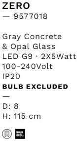 Pendul design decorativ ZERO gri/opal