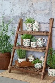 Ghiveci din ceramică crem cu model căpșuni „Fraises”, H10/D10 cm