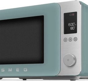 Cuptor cu microunde combinat cu aer cald SMEG Collezione MOC02EGMEU, 900 W, 27 l, 25 de programe, închidere lină, setări personalizate, verde