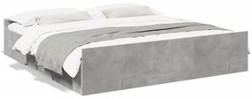 3280275 vidaXL Cadru de pat cu sertare, gri beton, 180x200 cm, lemn prelucrat