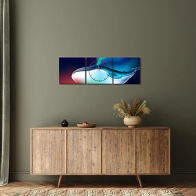 Tablou - Balena spațială (cu ceas) (90x30 cm)