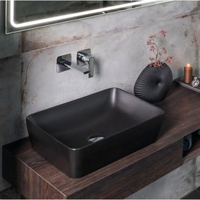 Baterie negru-mat pentru chiuvetă încastrată (1 ieșire) Pax – Sapho