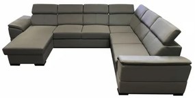 Colțar extensibil GRANADA cu colț universal în formă de U și spațiu de depozitare, gri închis