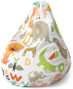 Sac de șezut Pear abecedar zoo - pentru copii, colorat