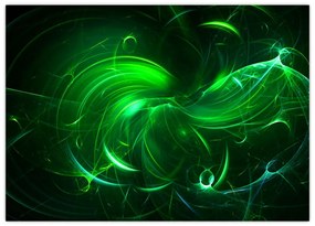 Tablou pe sticlă - abstracție verde (70x50 cm)