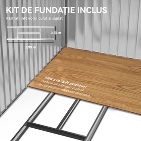 Casuta pentru Gradina, sopron pentru Unelte, magazie din Lamiera de Otel, pentru depozitare si organizare 213x127x185cm Outsunny | Aosom RO