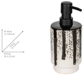 Dozator de săpun lichid alb-negru din ceramică 340 ml Subiza – Wenko