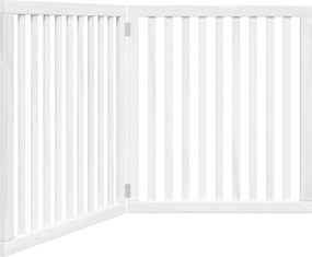 vidaXL Poartă pentru câini pliabilă, 2 panouri, alb, 160 cm, lemn plop