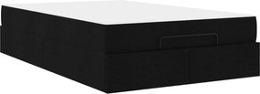 vidaXL Cadru de pat cu saltea cu saltea 2 pcs Negru țesătură