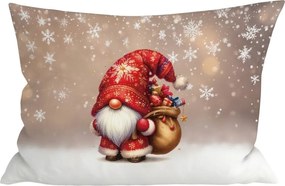 Husa de perna 3D din microfibra SANTA GNOME 50x70 cm, rosu