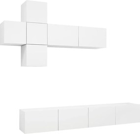 vidaXL Set dulapuri TV, 7 piese, alb, lemn prelucrat