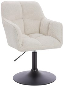 HR550N Scaun Crem Boucle cu Bază Neagră