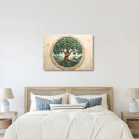 Tablou pe sticlă – Arborele vieții împletit (70x50 cm)