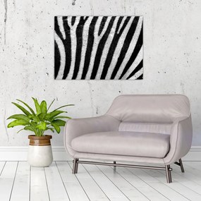 Tablou pe sticlă cu piele de zebră (70x50 cm)