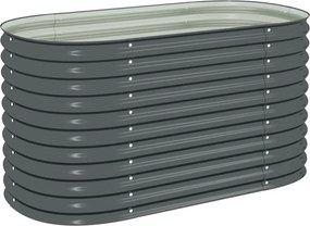 vidaXL Strat înălțat de grădină, gri, 160x80x81cm, oțel galvanizat