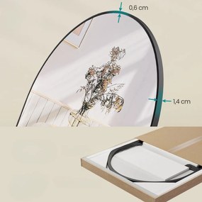 Oglindă rotunjită UMBRA, 160x50 cm, negru SongmicsHome