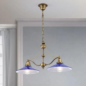 Lustra realizata manual design rustic ARTDESIGN, patina/ albastru-cobalt