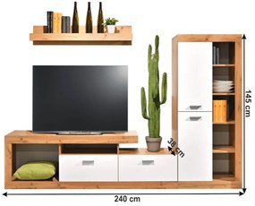 Living GLOBAL352, stejar woton/alb