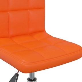 Scaun de birou rotativ, portocaliu, piele ecologica 1, Portocaliu
