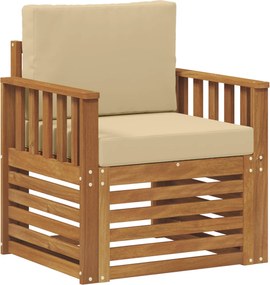 vidaXL Set de canapele de exterior cu pernă natural 71 x 63 x 73 cm