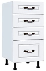 Corp inferior 40 cu 4 sertare Zebra MDF alb drept